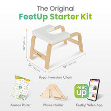Load image into Gallery viewer, FeetUp - The Original Yoga Headstand Bench, Vegan Handstand Trainer Bench and Stand, Strength Training Inversion Equipment for Relaxation & Strength, Includes App & Starter Kit, Classic, White