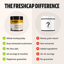 Load image into Gallery viewer, FreshCap Organic Cordyceps Mushroom Extract Powder Supplement - For Natural Energy, Exercise Performance & Endurance - Vegan, Pure Fruiting Body Extract - Add to Coffee/Tea/Smoothies - 2.1 Ounce (60g)