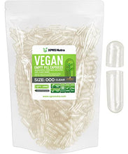 Load image into Gallery viewer, XPRS Nutra Size 000 Empty Capsules - 1000 Count Clear Empty Vegan Capsules - Vegetarian Empty Pill Capsules - DIY Vegetable Capsule Filling - Veggie Pill Capsules Empty Caps Pills