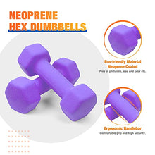 Load image into Gallery viewer, Portzon Weights Dumbbells 10 Colors Options Compatible with Set of 2 Neoprene Dumbbells Set,1-15 LB, Anti-Slip, Anti-roll, Hex Shape Pink