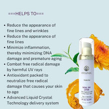 Load image into Gallery viewer, Hylunia Facial Day Lotion - 1.7 fl oz - Anti-Aging for Wrinkles - with Shea Butter, Hyaluronic Acid Serum, Zinc - Natural Vegan Moisturizer - Rapid Skin Repair