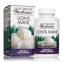 Load image into Gallery viewer, Host Defense, Lion's Mane Capsules, Promotes Mental Clarity, Focus and Memory, Mushroom Supplement, Unflavored, 120