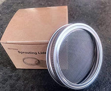 Load image into Gallery viewer, 4 pack Mason jar Sprouting Lids wide mouth- stainless steel sprouting lids for wide mouth mason jars, growing Bean, Broccoli, seed