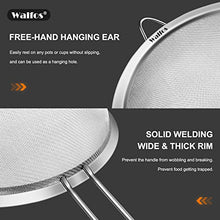 Load image into Gallery viewer, Walfos Fine Mesh Strainers Set, Premium Stainless Steel Colanders and Sifters, with Reinforced Frame Sturdy Handle, Perfect for Sift, Strain, Drain Rinse Vegetables, Pastas Tea - 3 Sizes