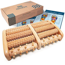 Load image into Gallery viewer, TheraFlow Foot Massager for Plantar Fasciitis Relief, Relaxation Gifts for Women, Men - Foot Roller for Foot Pain, Neuropathy, Heel Spur Pain, Stress Relief, Reflexology Tool - Wooden (Large)