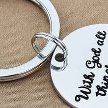 Load image into Gallery viewer, SANNYRA Christian Keychain with God All Things are Possible Inspirational Christian Keychain Gifts