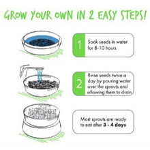 Load image into Gallery viewer, Handy Pantry Complete Sprouting Kit | "Sprout Garden" 3 Tray Sprouter, SG.52 | BPA Free Stackable Sprouting System | Includes Printed Instructions &amp; Organic Sprouting Seeds
