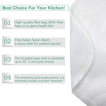 Load image into Gallery viewer, Bellamei Nut Milk Bag Reusable Food Strainer Nut Bags for Straining Almond/Soy Milk Greek Yogurt Professional for Cold Brew Coffee Tea Beer Celery Juice Fine Nylon Mesh(3 pack-8"x12"/10"x12"/13"x13")

