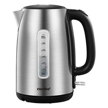 Load image into Gallery viewer, COMFEE' Stainless Steel Cordless Electric Kettle. 1500W Fast Boil with LED Light, Auto Shut-Off and Boil-Dry Protection. 1.7 Liter
