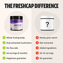 Load image into Gallery viewer, FreshCap Lions Mane Powder Supplement - Organic Brain Supplements for Memory, Focus, Cognition &amp; Mental Clarity - Add to Coffee/Tea/Smoothies - 60 Grams
