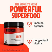 Load image into Gallery viewer, FreshCap, Reishi Mushroom Powder (60 Servings), Supplement for Longevity, Organic Dual Extract (27% Beta glucan, 1.4% Triterpene)
