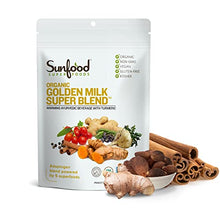 Load image into Gallery viewer, Sunfood Golden Milk Superfood Powder, Organic Turmeric Latte Blend with Ginger, Black Pepper, Maca &amp; Cinnamon, Gut Health - Gluten Free, Vegan, Non GMO Coffee Alternative - 6 oz Bag, 56 Servings
