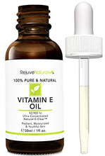 Load image into Gallery viewer, Vitamin E Oil - 100% Pure &amp; Natural, 42,900 IU. Repair Dry, Damaged Skin from Surgery &amp; Acne, Age Spots &amp; Wrinkles. Boost Collagen for Moisturized, Youthful-Looking Skin. d-Alpha tocopherol, 1 Fl Oz
