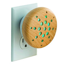 Load image into Gallery viewer, Airome Bamboo Pluggable Essential Oil Diffuser, Ceramic Cover with 8 Color LED Night Light Wall Plug in, Light Wood Finish
