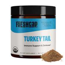 Load image into Gallery viewer, FreshCap Organic Turkey Tail Mushroom Extract Powder - USDA Organic -60 g- Supplement - Immune Protection - Add to Coffee/Tea/Smoothies-Real Fruiting Body No Fillers
