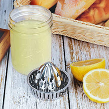 Load image into Gallery viewer, Aieve Mason Jar Lemon Squeezer Lid, Stainless Steel Citrus Juicer Canning Jar Lids for Wide Mouth Mason Jars
