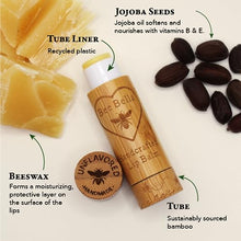 Load image into Gallery viewer, Bee Bella Lip Balm Unflavored (3 Pack) - With Beeswax, Coconut Oil, Jojoba Oil, Vitamin E Oil, Argan Oil and More for Soft and Smooth Lips - Long-Lasting Moisture - Handmade in the USA, A thoughtful back-to-school or teacher appreciation gift.
