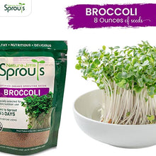 Load image into Gallery viewer, Nature Jims Sprouts Broccoli Sprout Seeds - Certified Organic Broccoli Sprouting Seeds for Indoor/Outdoor Use - Rich in Sulforaphane Healthy, Nutritious Broccoli Seeds Sprout in 5 Days - 8oz
