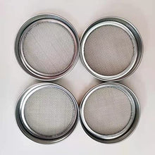 Load image into Gallery viewer, 4 pack Mason jar Sprouting Lids wide mouth- stainless steel sprouting lids for wide mouth mason jars, growing Bean, Broccoli, seed
