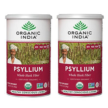 Load image into Gallery viewer, Organic India Psyllium Herbal Powder - Whole Husk Fiber, Healthy Elimination, Keto Friendly, Vegan, Gluten-Free, USDA Certified Organic, Non-GMO, Soluble &amp; Insoluble Fiber Source - 12 Oz Canister (Pack of 2)
