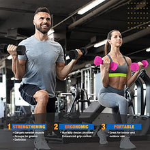 Load image into Gallery viewer, Portzon Weights Dumbbells 10 Colors Options Compatible with Set of 2 Neoprene Dumbbells Set,1-15 LB, Anti-Slip, Anti-roll, Hex Shape Pink
