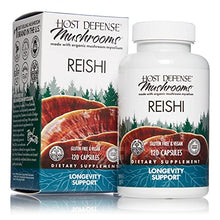 Load image into Gallery viewer, Host Defense, Reishi Capsules, Supports General Wellness and Vitality, Mushroom Supplement, Unflavored, 120 Count (Pack of 1)
