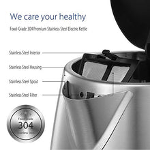 Load image into Gallery viewer, COMFEE' Stainless Steel Cordless Electric Kettle. 1500W Fast Boil with LED Light, Auto Shut-Off and Boil-Dry Protection. 1.7 Liter
